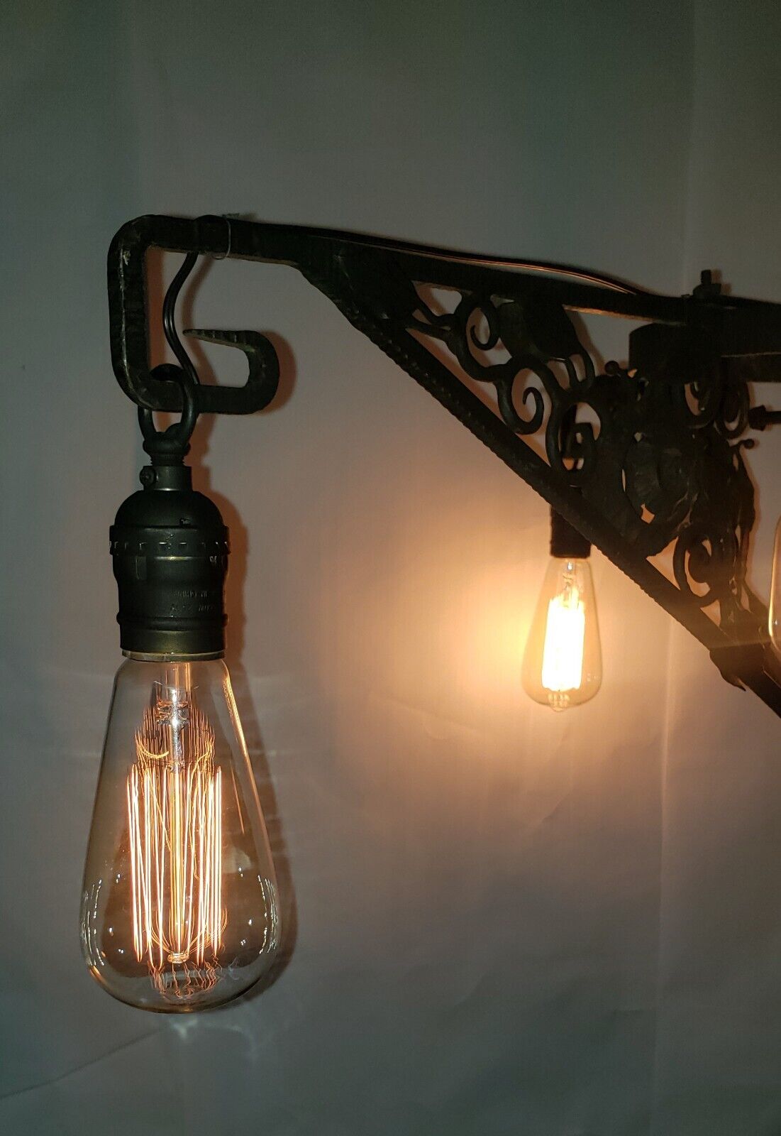 Ornate Black Wrought Iron 4 Light Chandelier 38 1/2" x 26 1/2" #GA9183