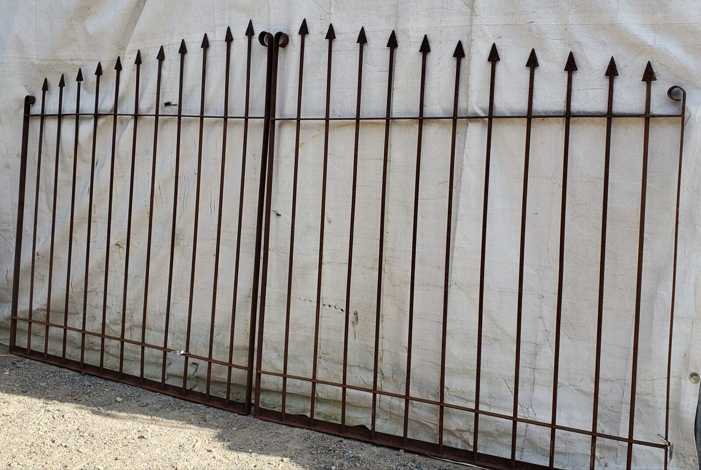 Pair of Tall & Wide Iron Driveway Property Gates 69" Wide by 72" Tall GA9467
