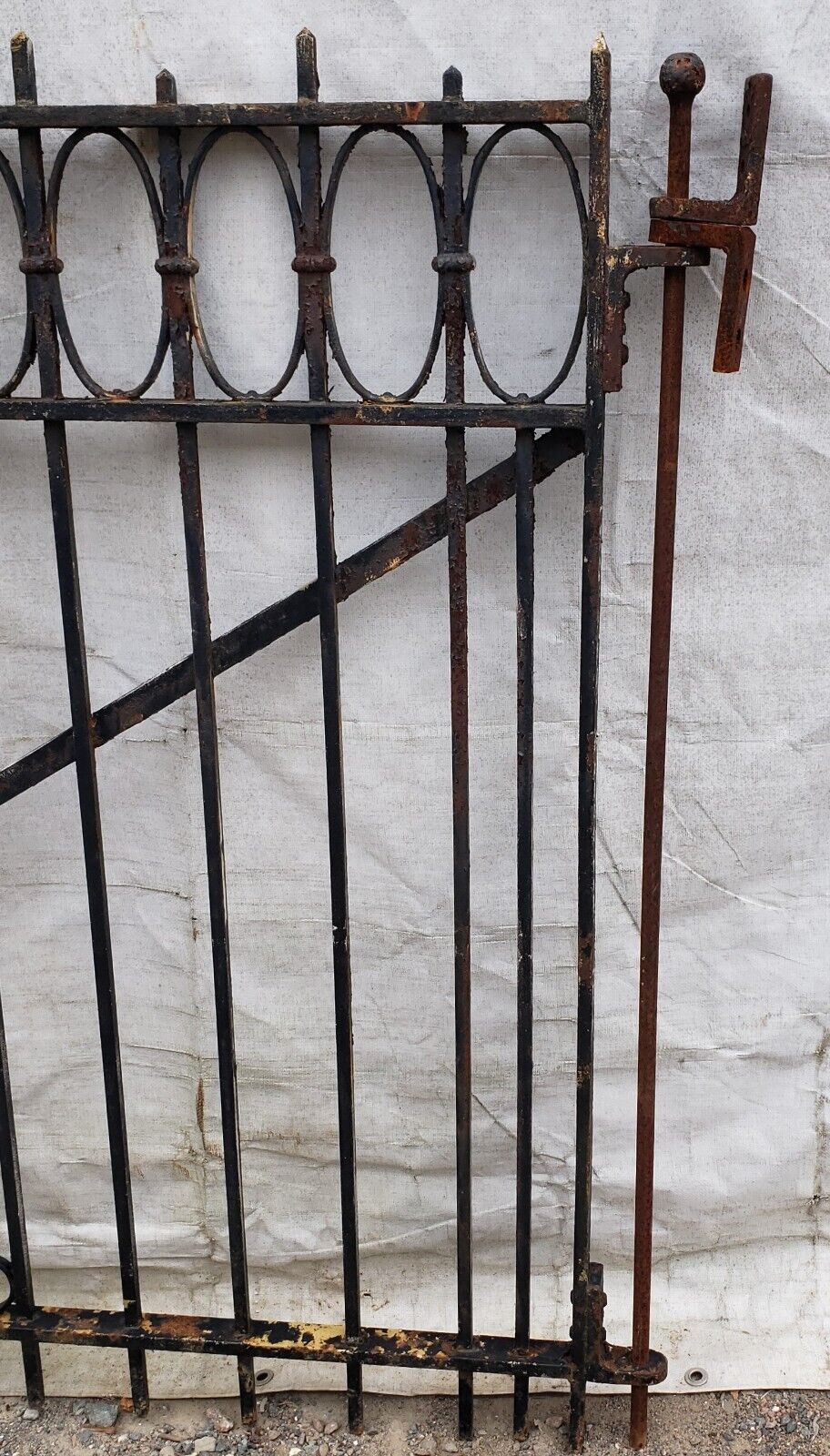 Pair of Ornate Wrought Iron Gates 110 1/2” Wide x 49 1/2" Tall GA9478