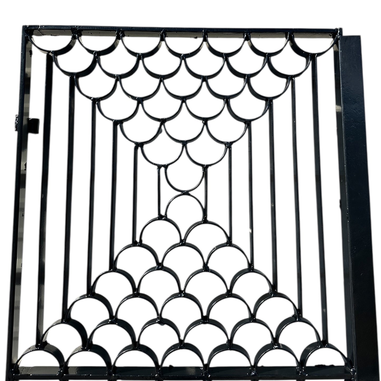 Restored & Powder-Coated Antique Art Deco Wrought Iron Gate Pair / Doors GA20818