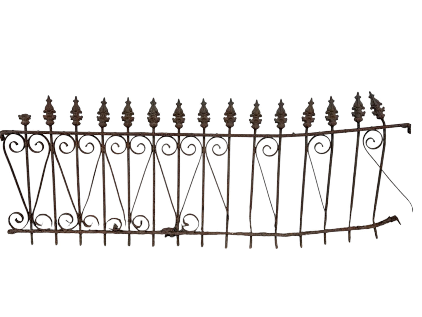 35 Ft of Antique Wrought Iron Fencing w/ scrollwork GA21066