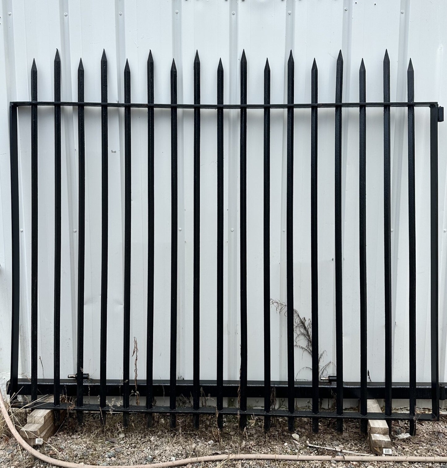 Painted Iron Driveway Gate Pair w/ Spear Top Finials GA20155