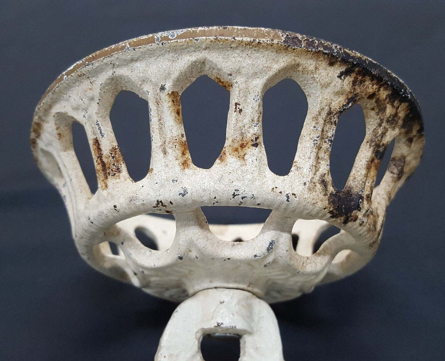 Ornate Victorian Cast Iron Oil Lamp Sconce with Wall Bracket