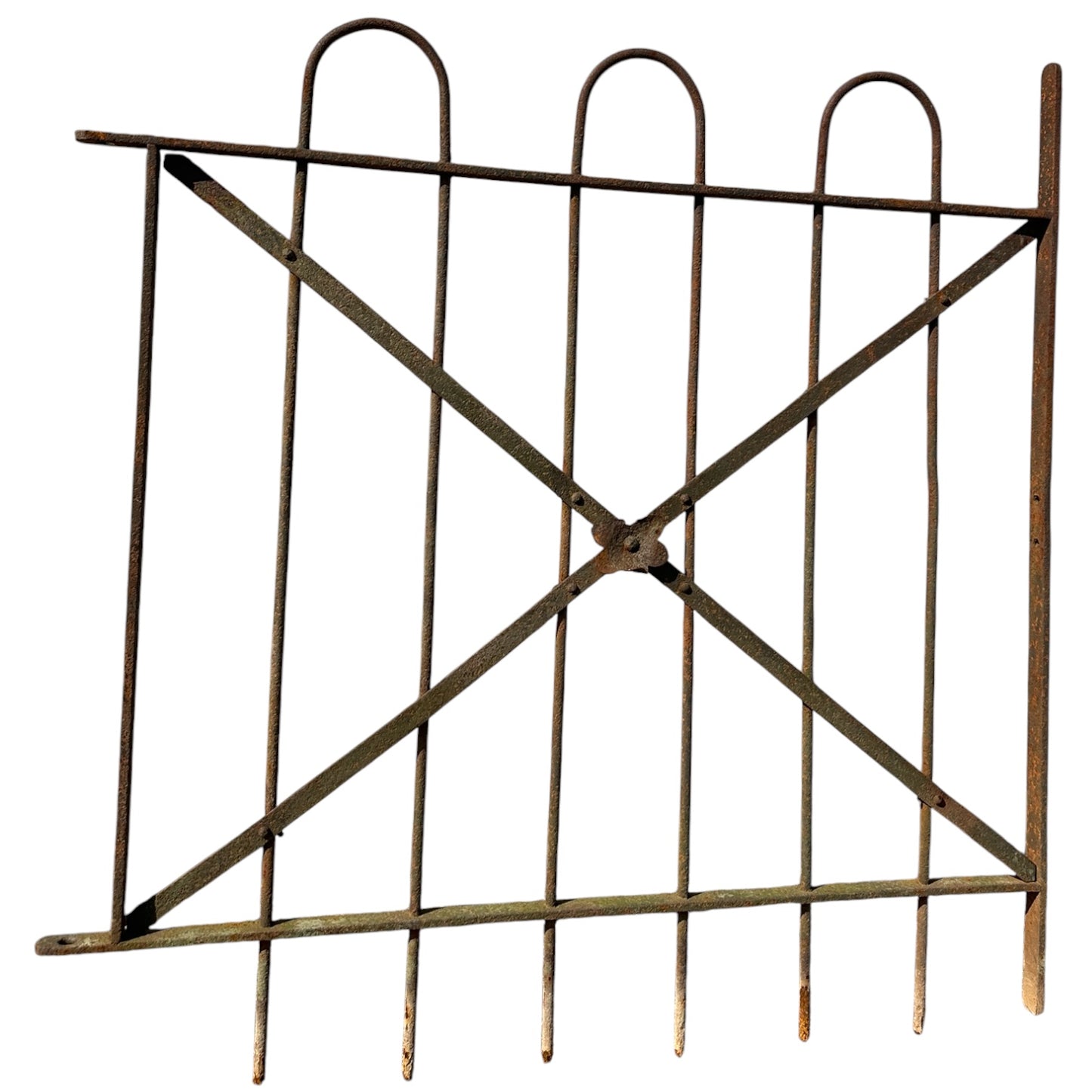 Antique Wrought Iron Hairpin Garden Gate - 33" W x 35" T - GA20976