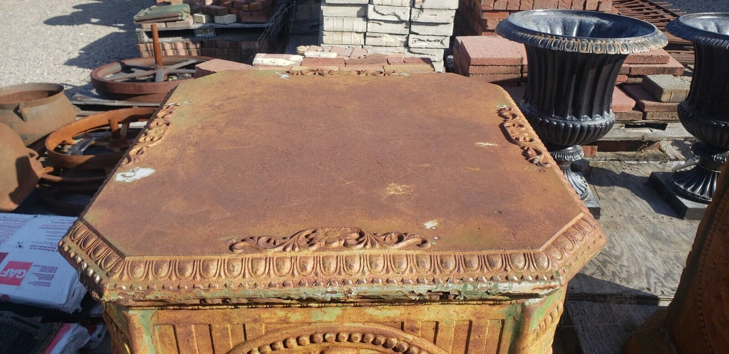 Pair of Huge Cast Iron Ornate Pedestals