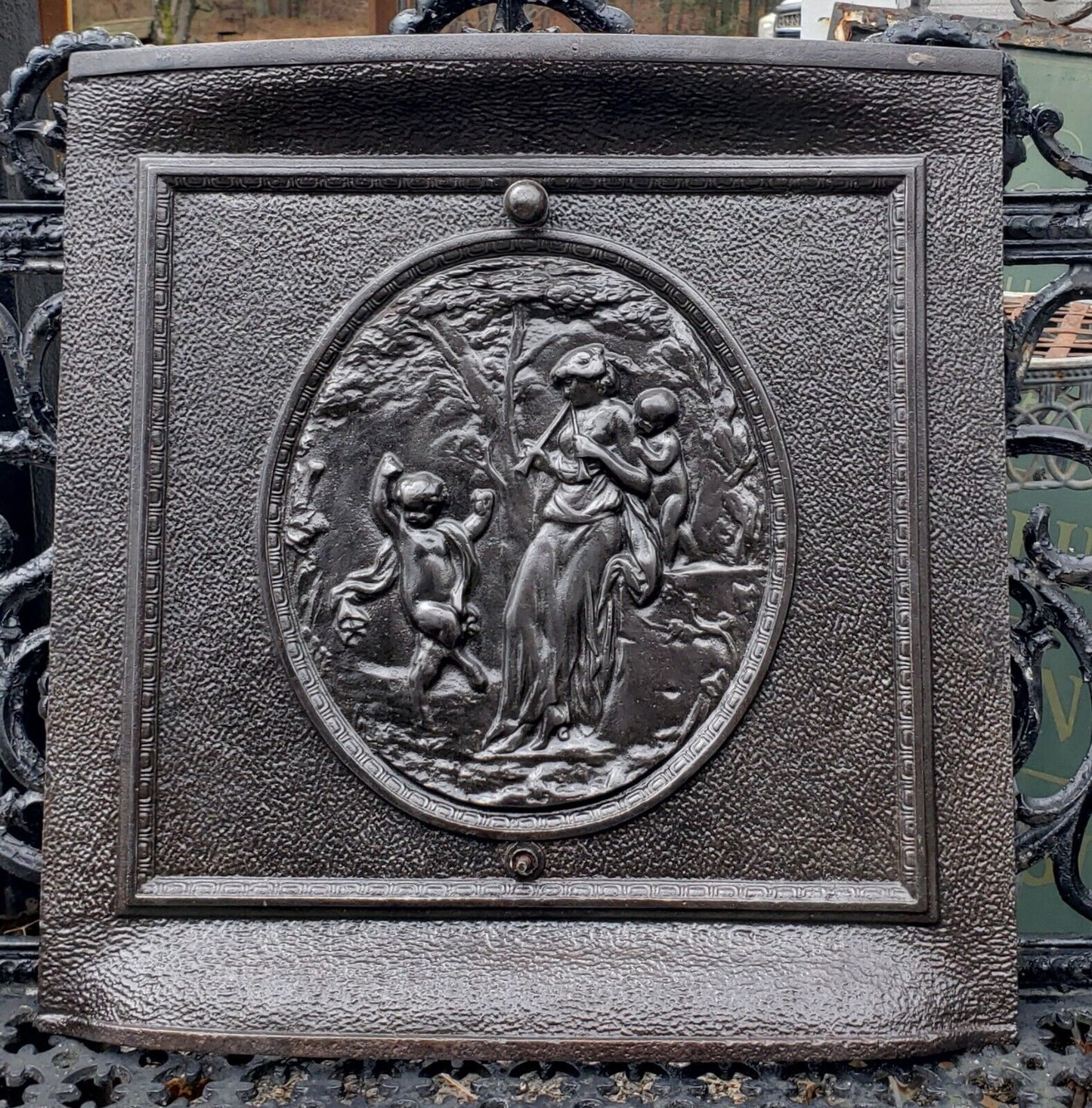 Restored Ornate Cast Iron Fireplace Summer Cover GA9794