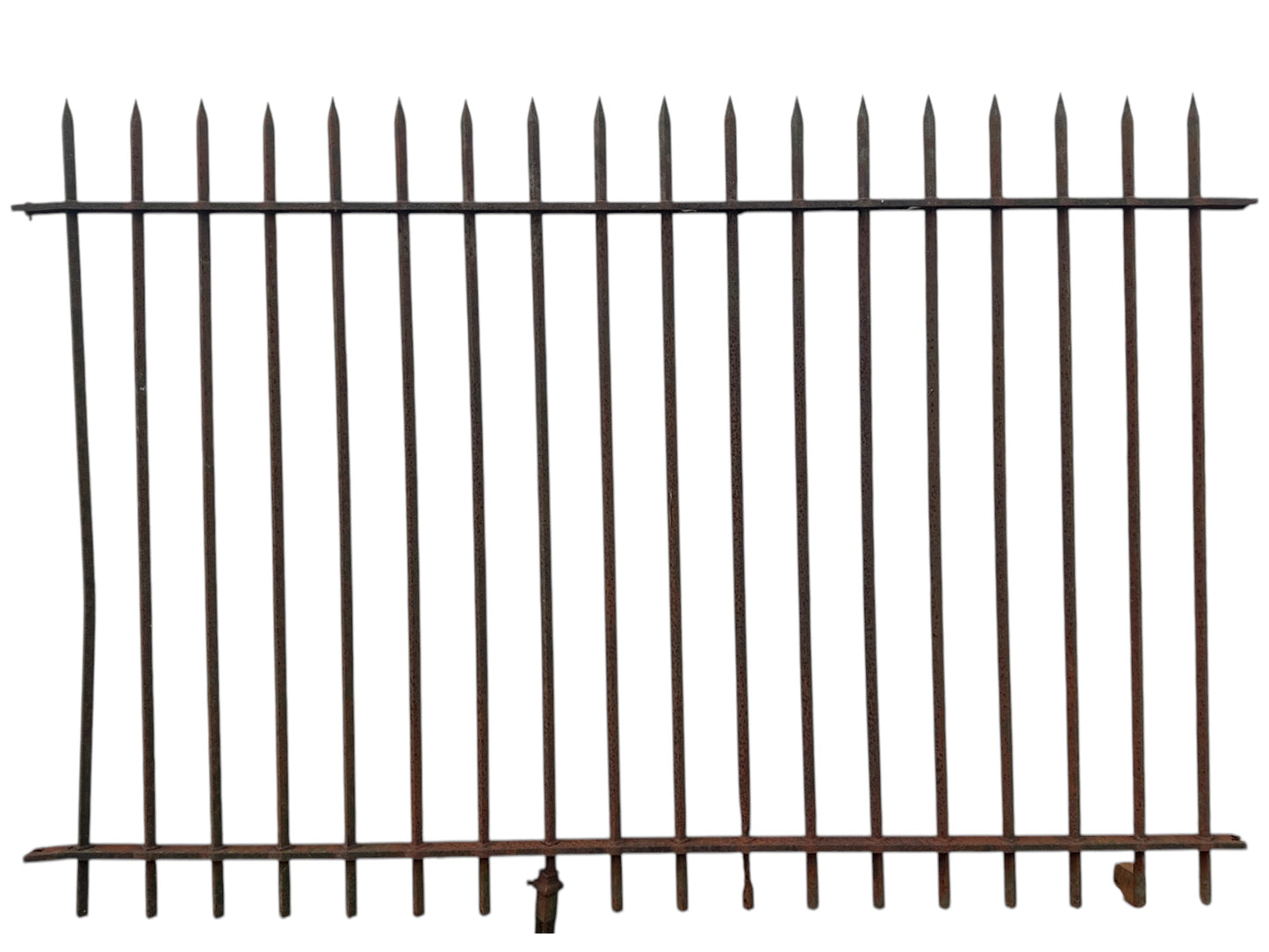 31 Ft of Antique Wrought Iron Spear Top Fencing GA20882