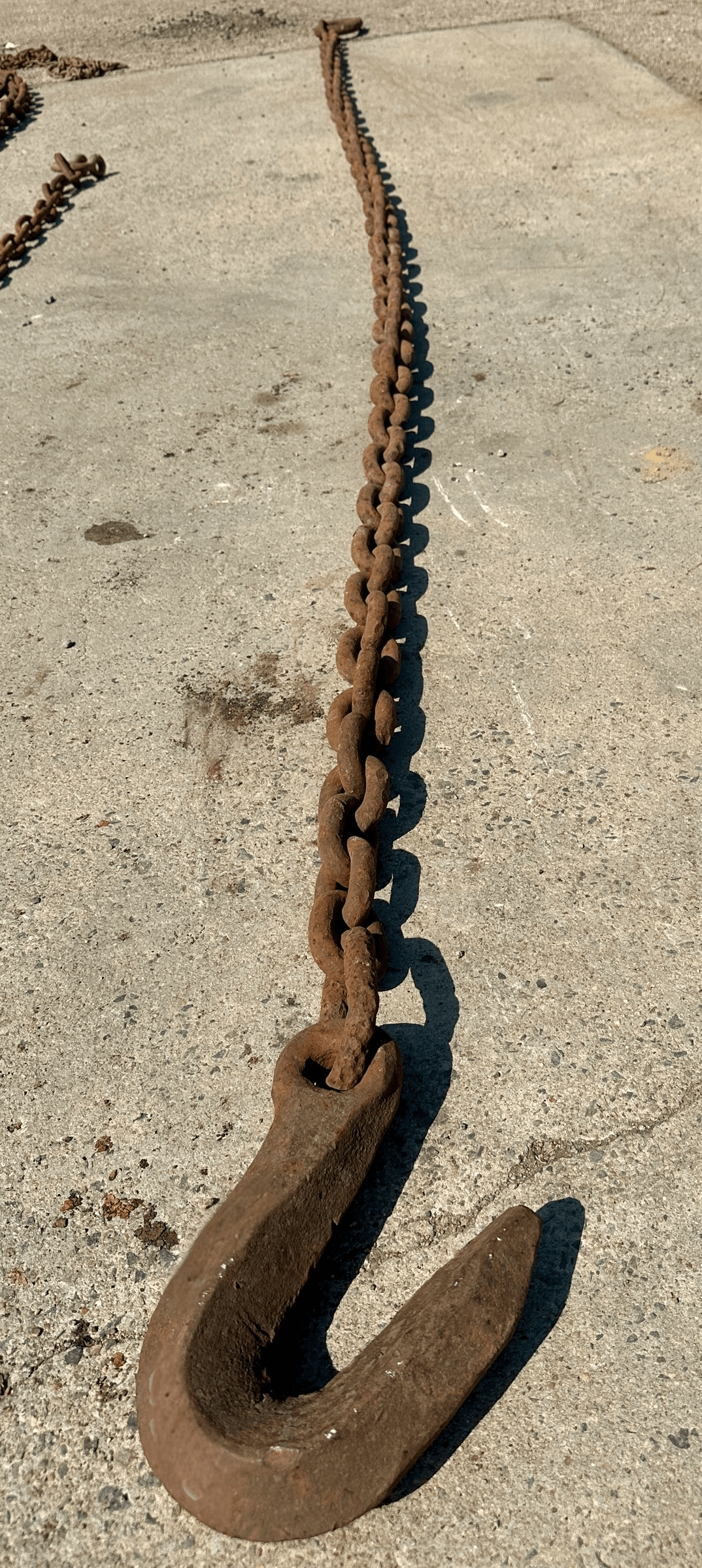15 Ft of Antique Industrial Steel Chain w/ Cast Iron Clasp