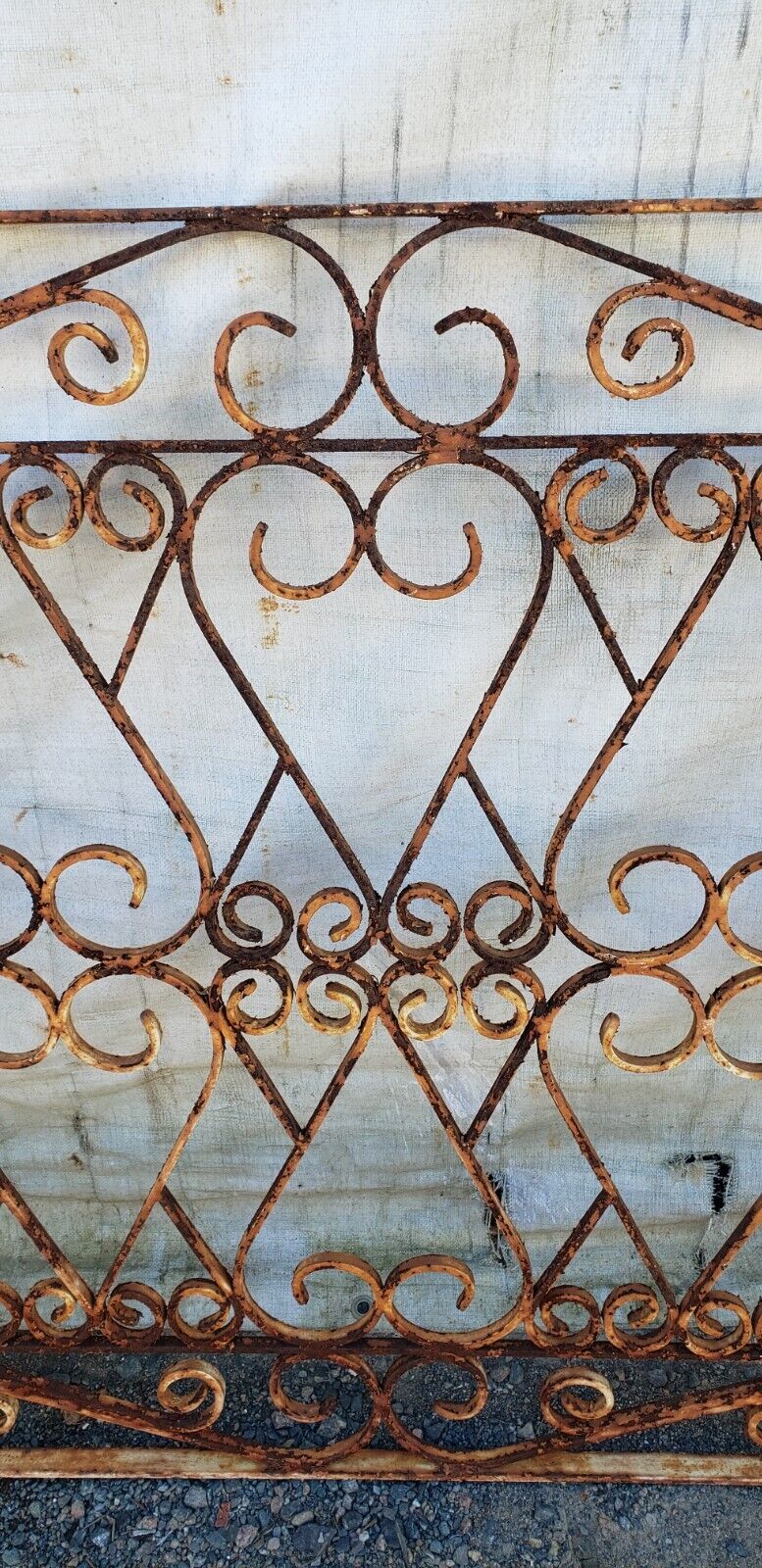 Pair of Ornate Wrought Iron Driveway Property Gates 39" x 48 1/2" GA9432