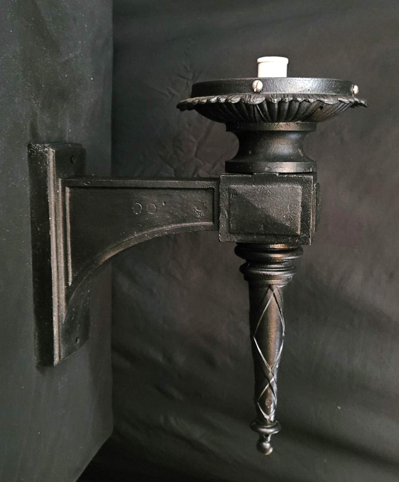 Large Restored Art Deco Cast Iron Sconce 23 1/2" x 10 1/2" GS00511