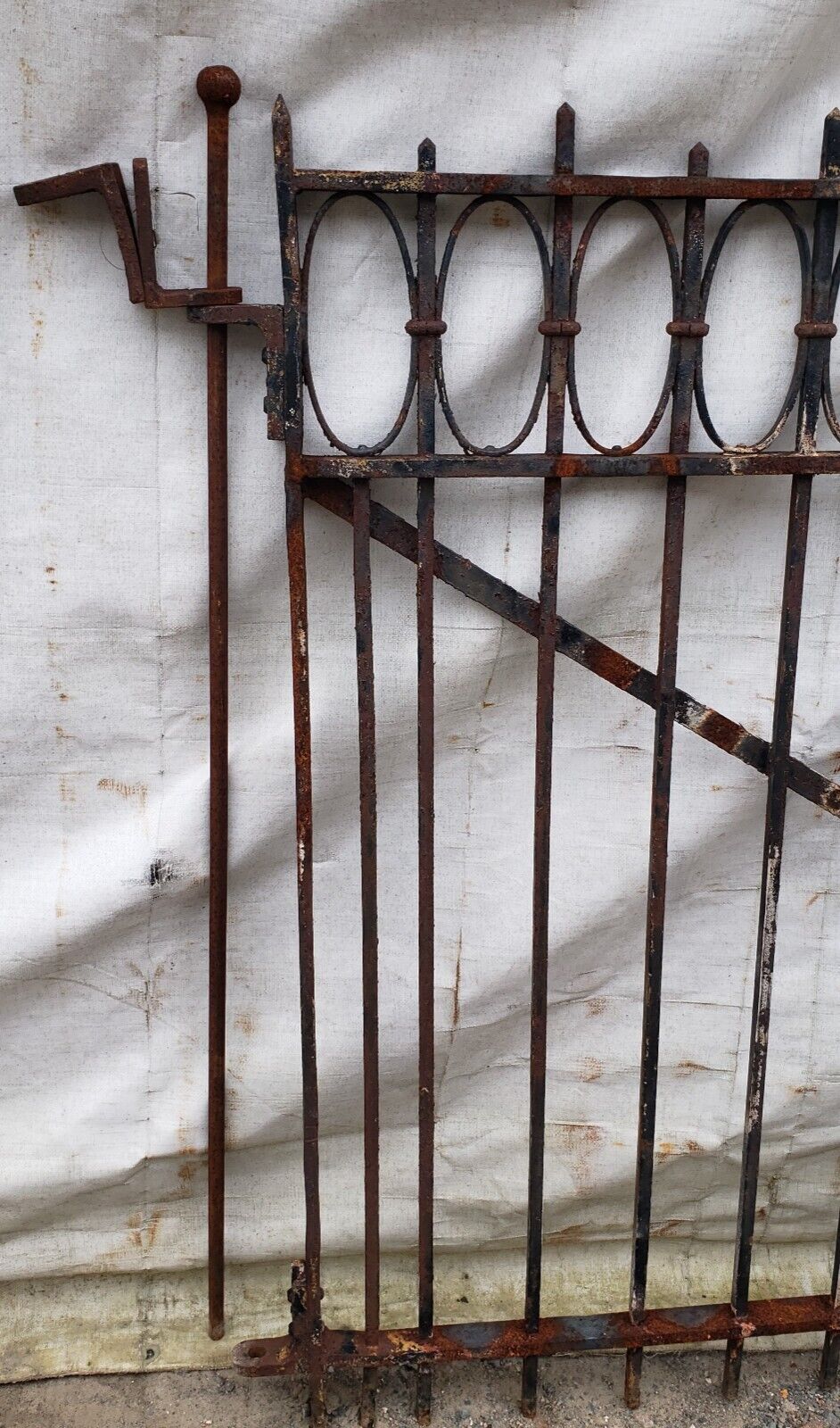 Pair of Ornate Wrought Iron Gates 110 1/2” Wide x 49 1/2" Tall GA9478