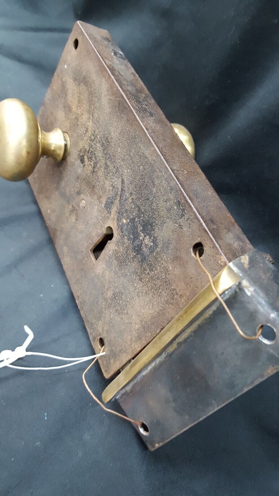 Restored 1800's Right Sided Iron & Brass Carpenter Style Lock Set