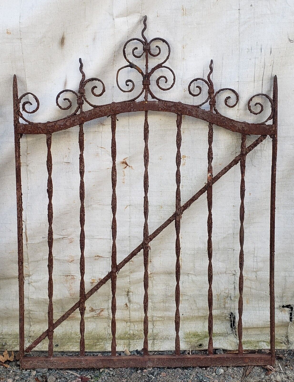 Ornate Arch Top Wrought Iron Gate 34 3/4" Wide by 47 1/2" Tall GA9604
