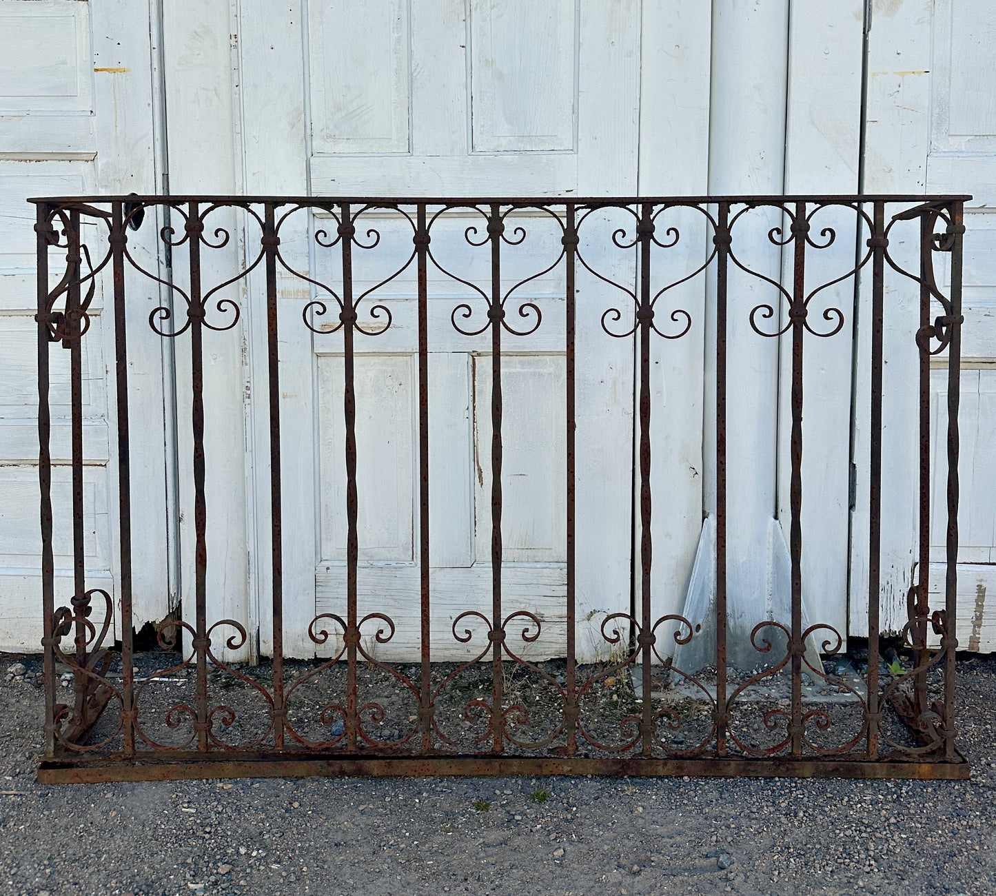 Set of 2 Three-Sided Antique Wrought Iron Balcony Railings GA20513
