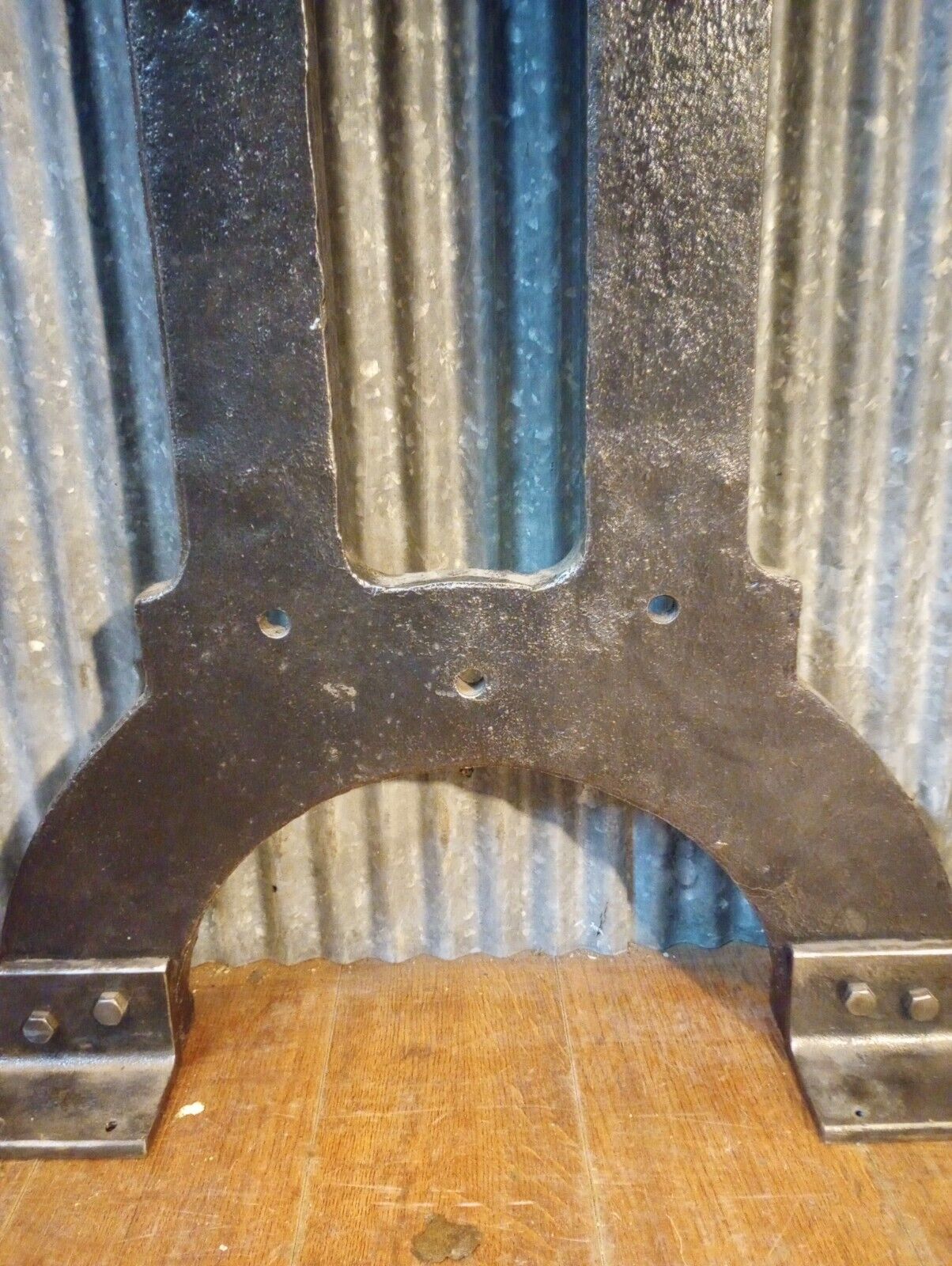 Pair of Art Deco Cast Iron Machine Legs 33 1/2" T x 19 3/4" W