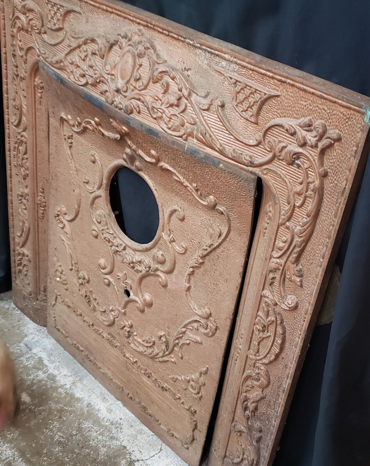 Ornate Cast Iron Fireplace Surround with Matching Summer Cover - Local Pick Up