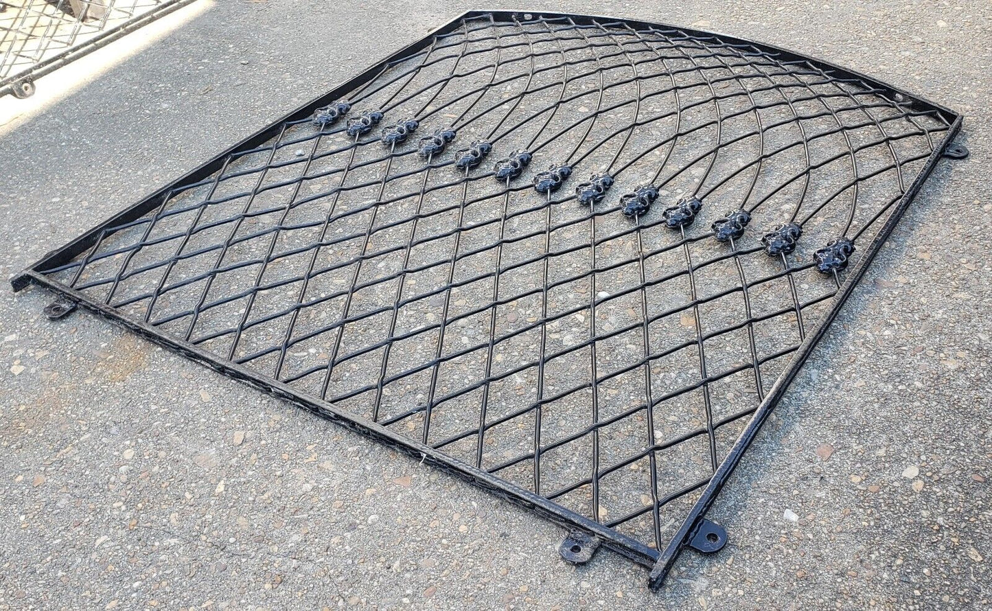 Restored Ornate Arched Top Wrought Iron Gate Panel 37" Wide x 45" Tall GA9869