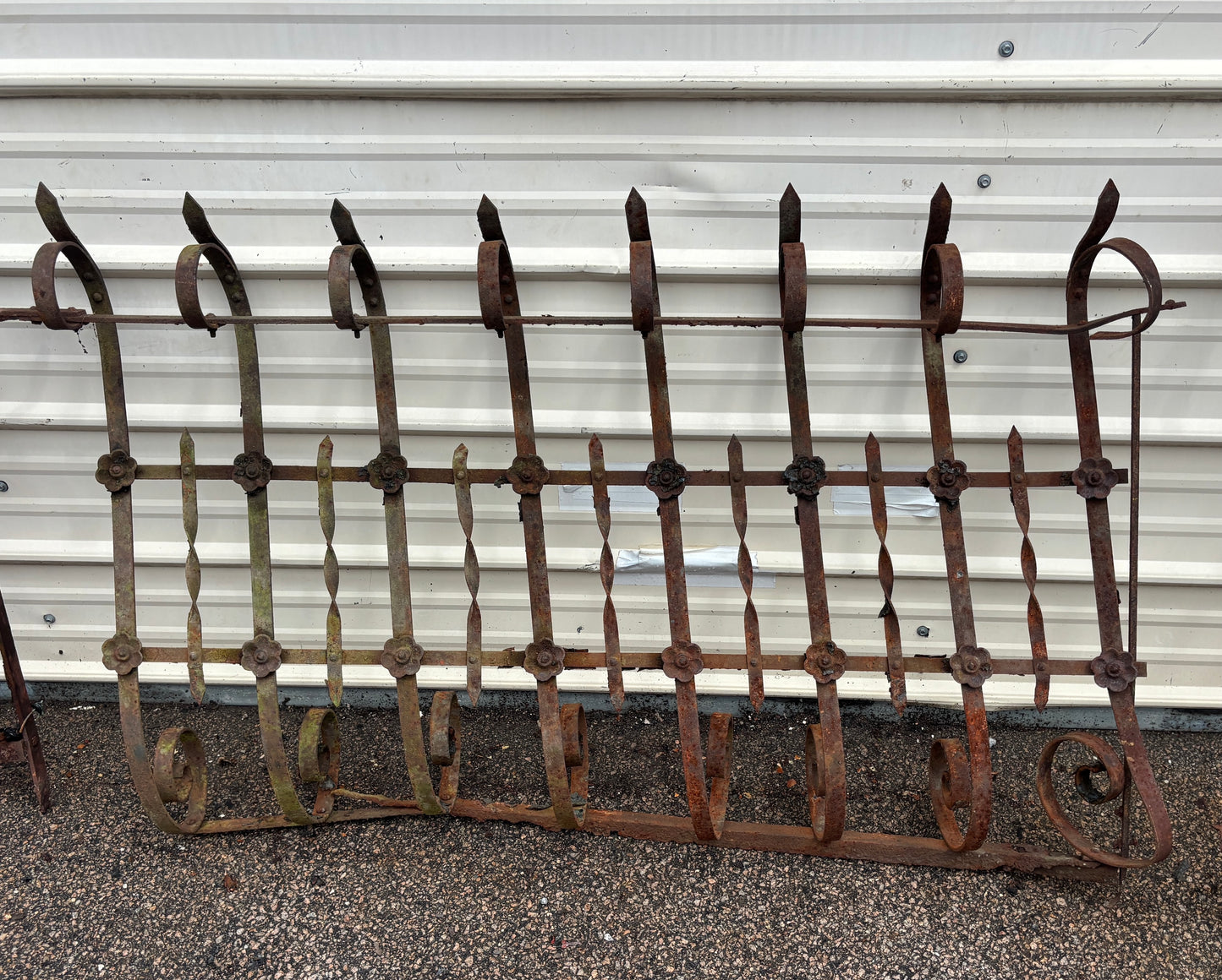 76 Feet of Iron Fence Panels with Cast Iron Rosettes GA21365