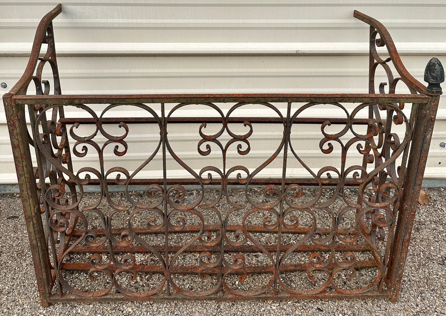 Antique Iron Three-Sided Balcony Railing Pair GA20525
