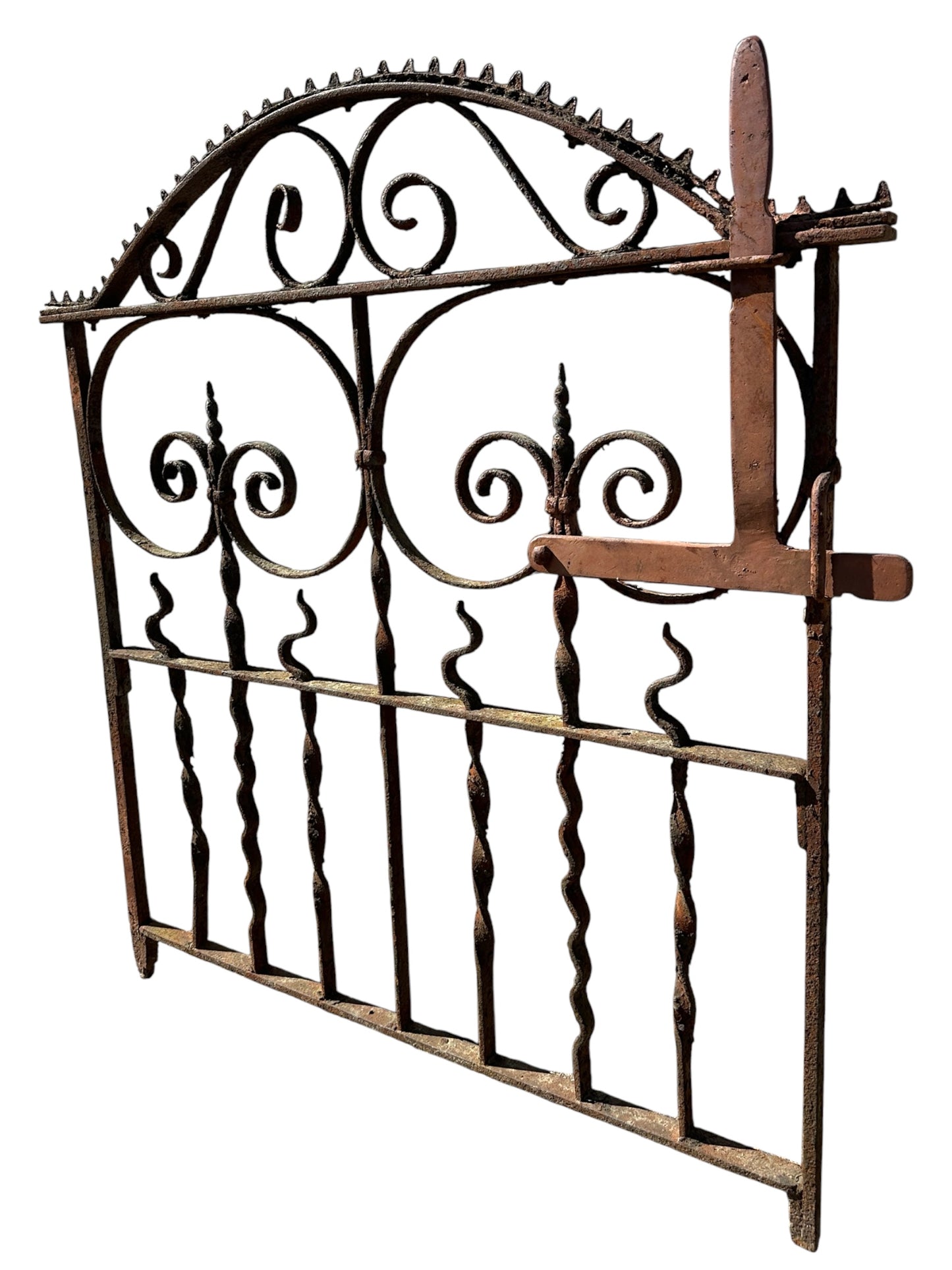 Antique Wrought Iron Arch Top Garden Gate - 36" W x 39" T - GA20991