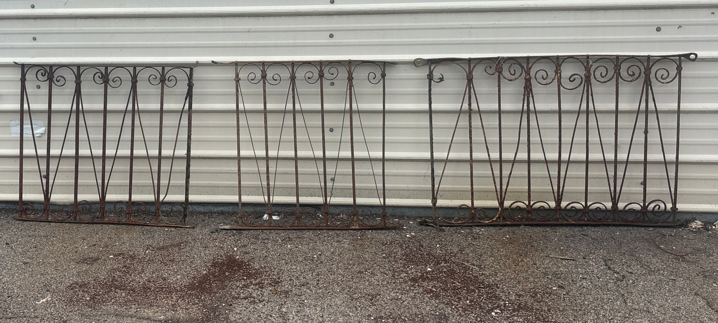 9.5 Feet of Wrought Iron Fence Panels GA21278