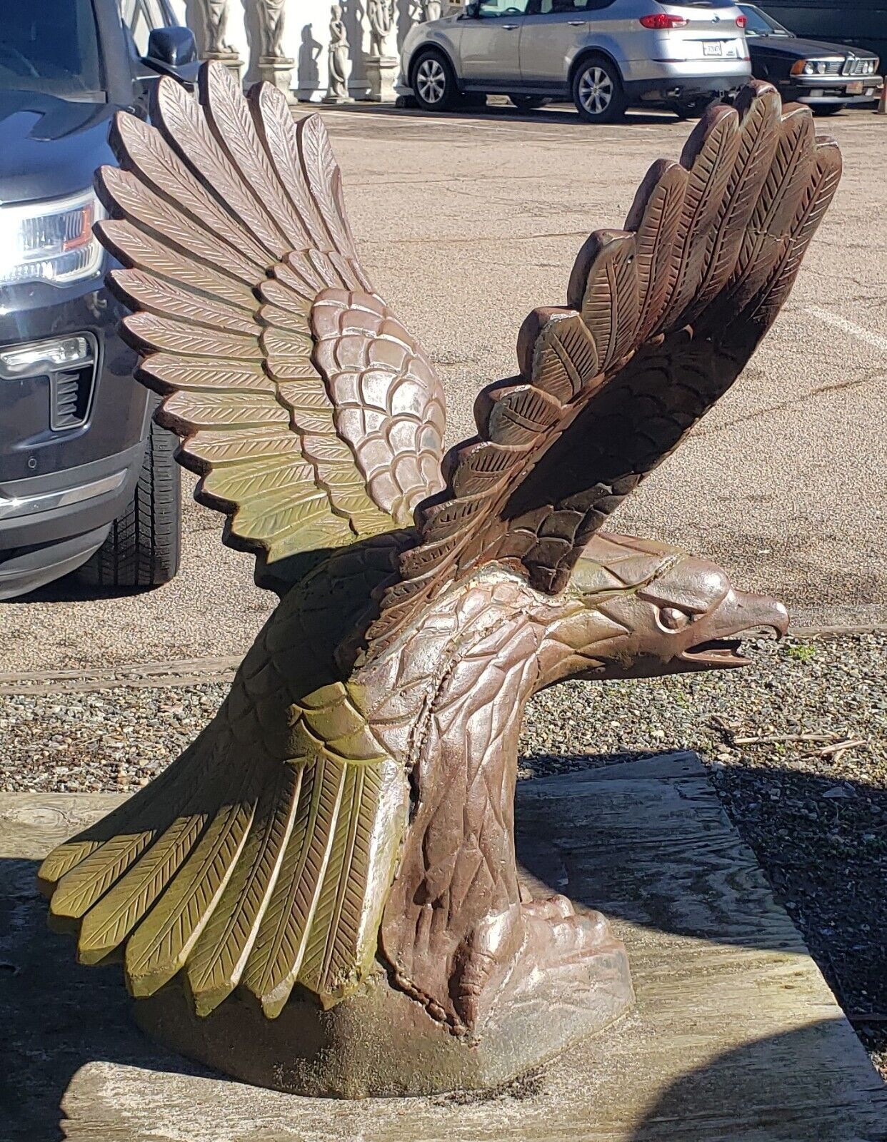 Ornate Cast Iron Eagle Statue 40" x 40" GA9770