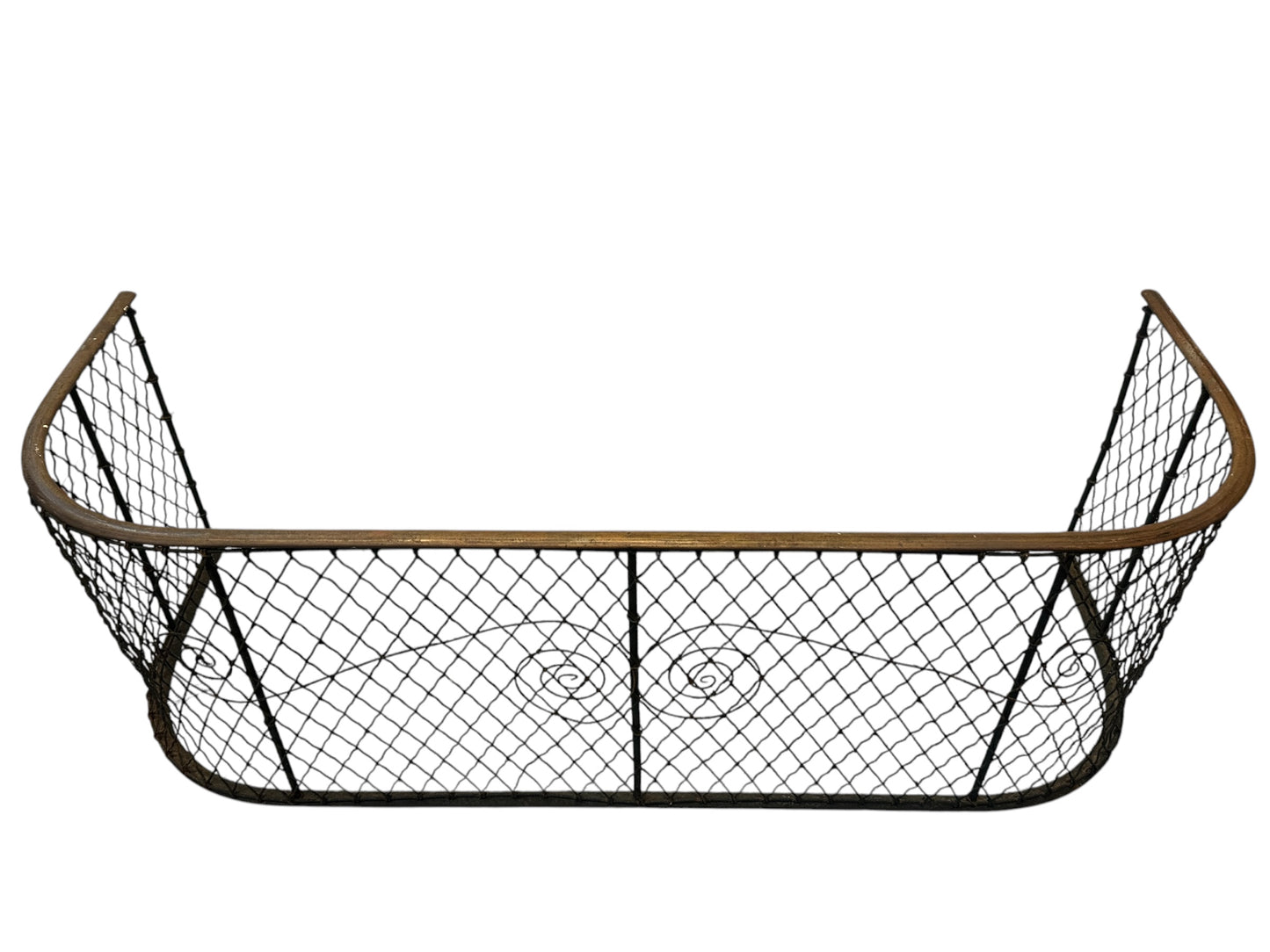 Antique Brass and Iron Wire Mesh Fireplace Fender GA21023