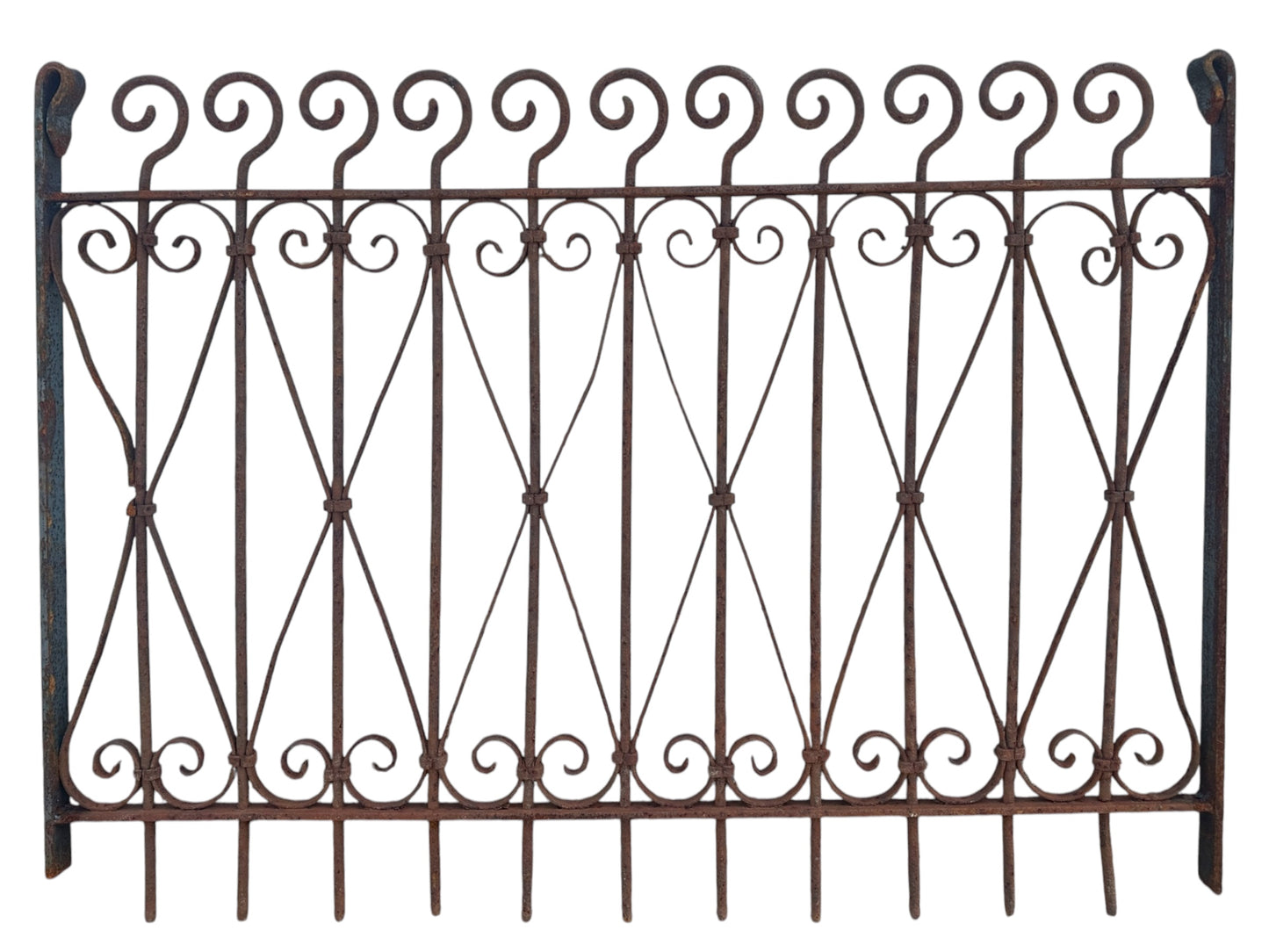 Antique Wrought Iron Garden Gate w/ Scrollwork - 46" W x 33" T - GA20974
