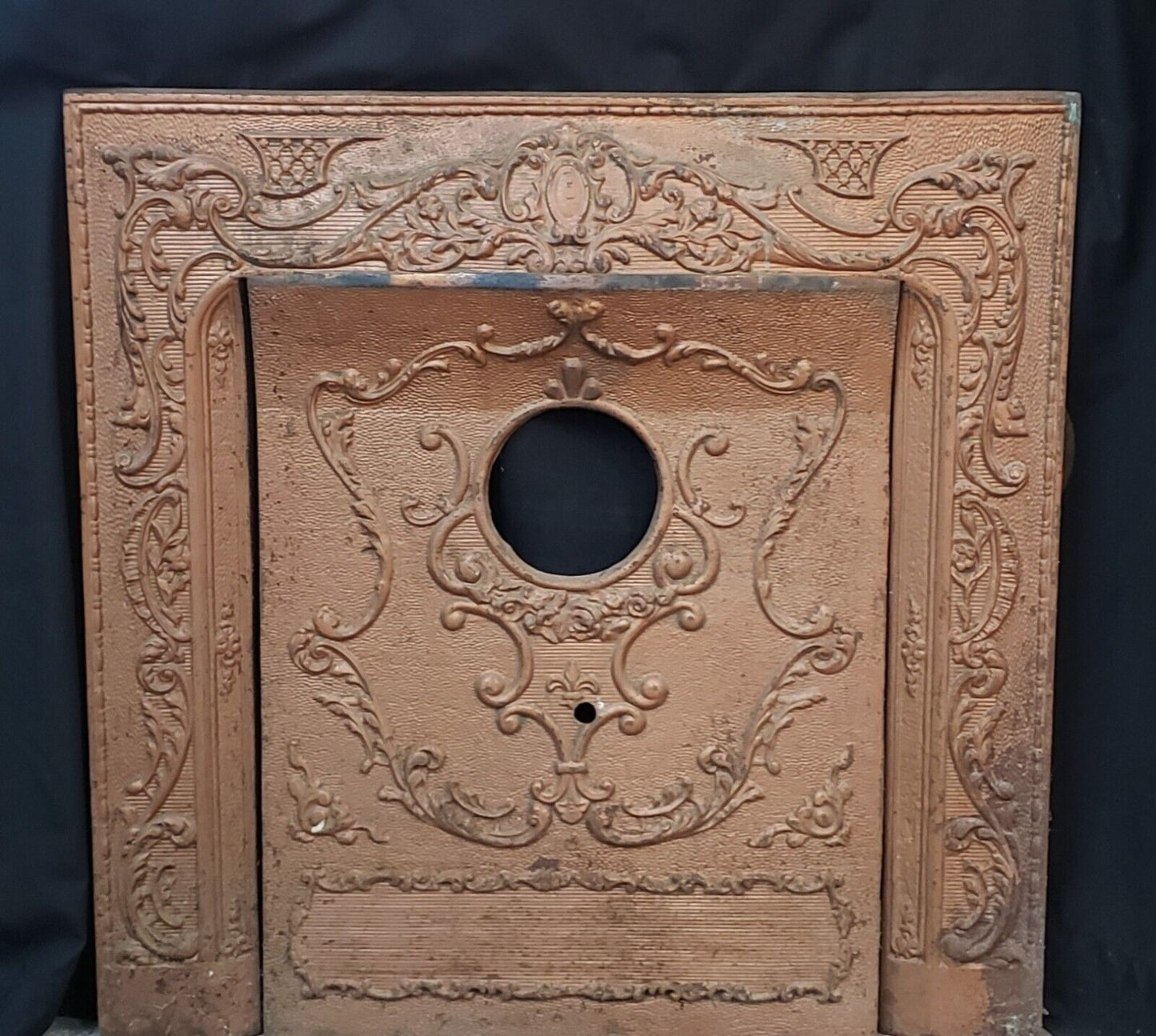 Ornate Cast Iron Fireplace Surround with Matching Summer Cover - Local Pick Up