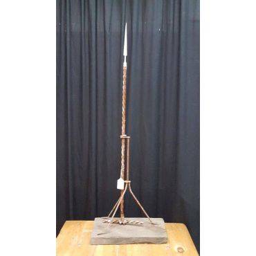 Wrought Iron and Wood Lightning Rod With Arrow Top #GA171