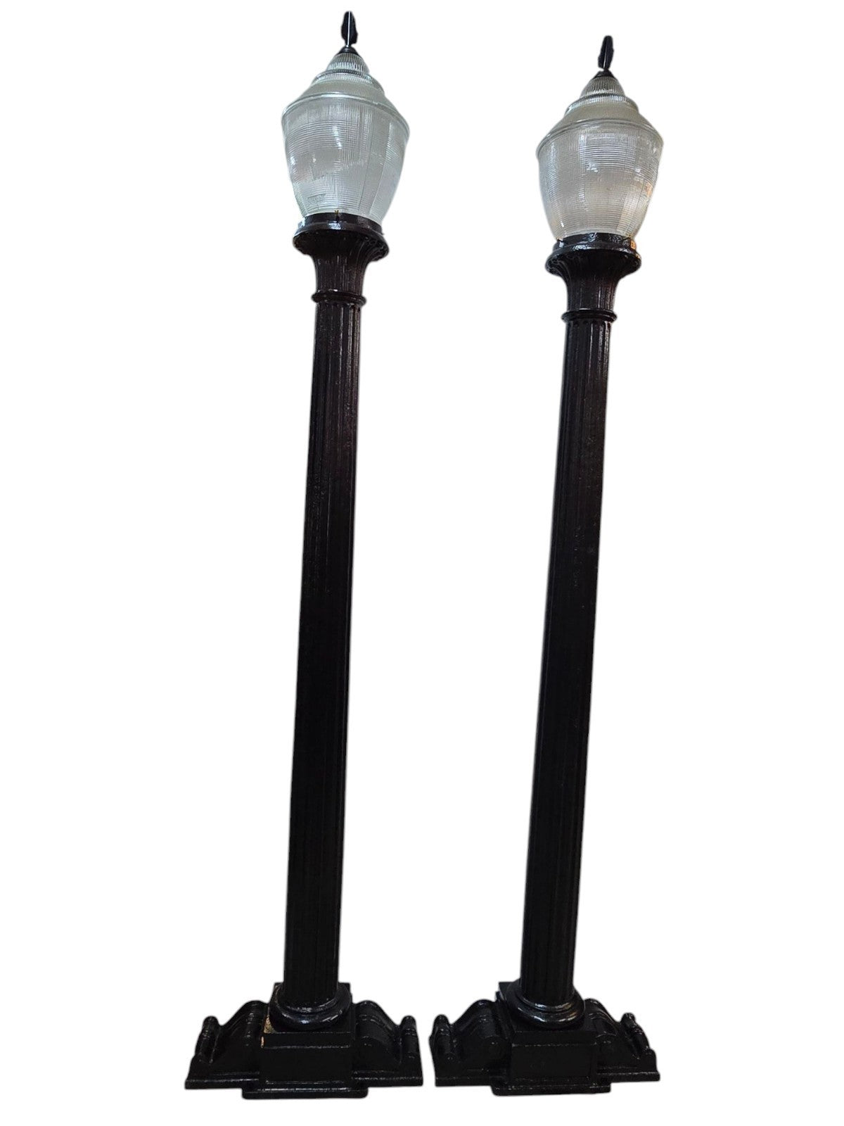 Pair Of Early 1900's Cast Iron Light Posts 93" GAM0257