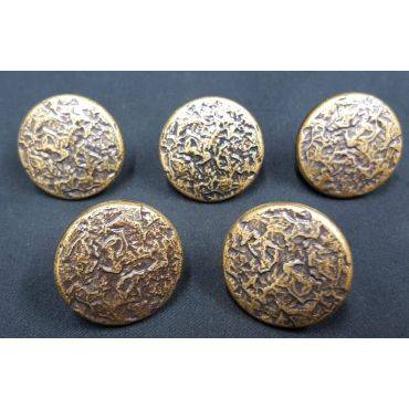 Set of 5 Round Textured Black & Gold Cabinet Drawer Pulls #GA 66