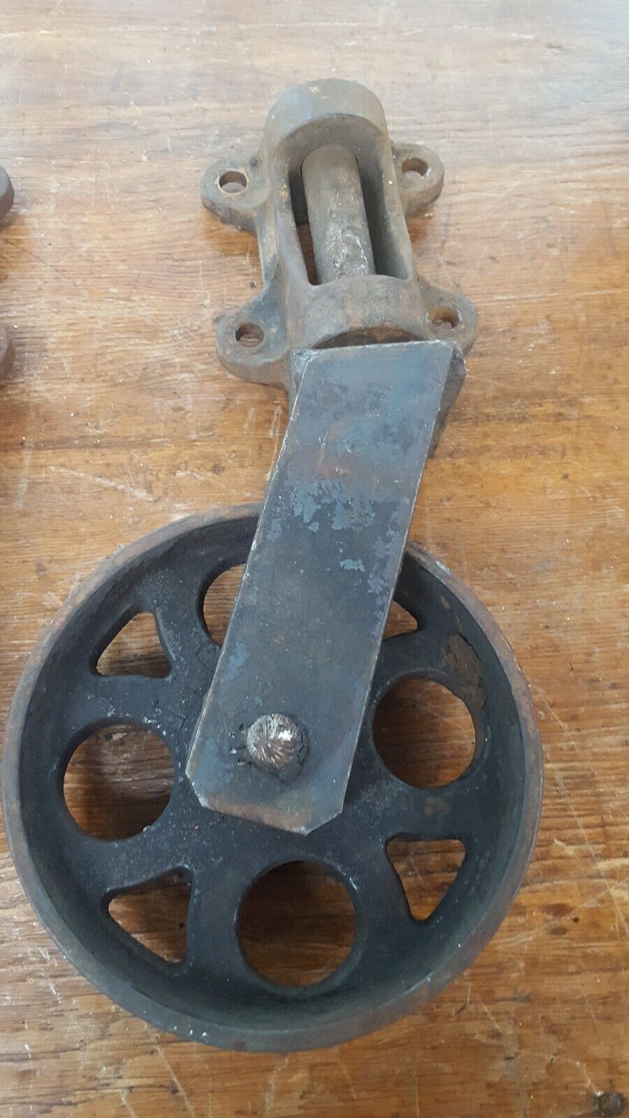 Set of 4 Very Large Cast Iron Industrial Swivel Casters