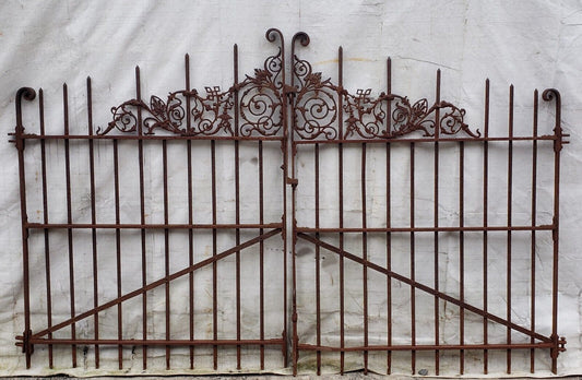 Pair of Ornate Wrought Iron Gates 44 1/2" x 58" GA9477