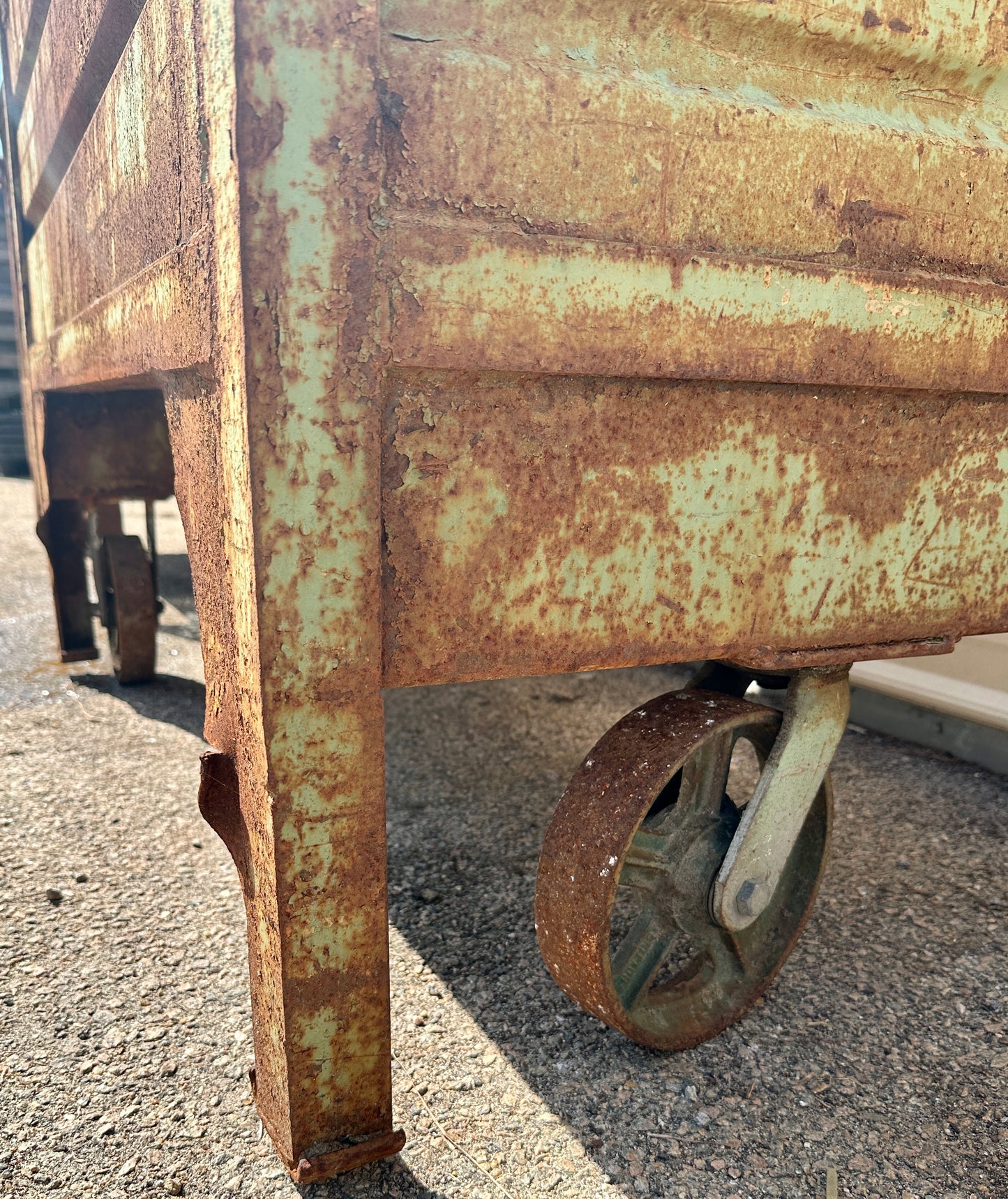 Vintage Industrial Steel Rolling Scrap Bin GA20960