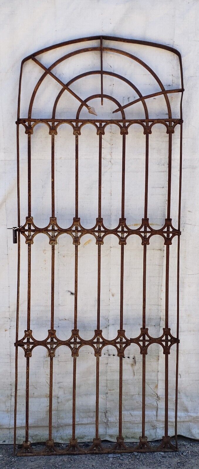 Very Old Ornate Wrought Iron Gate with Lead Accents 98" x 38" GA9404