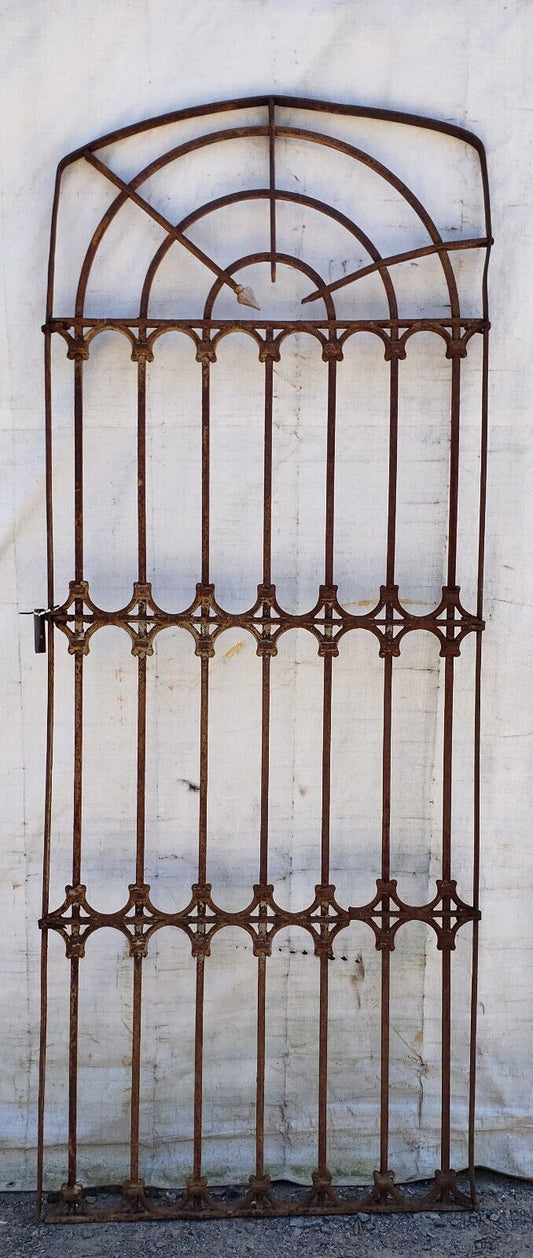 Very Old Ornate Wrought Iron Gate with Lead Accents 98" x 38" GA9404
