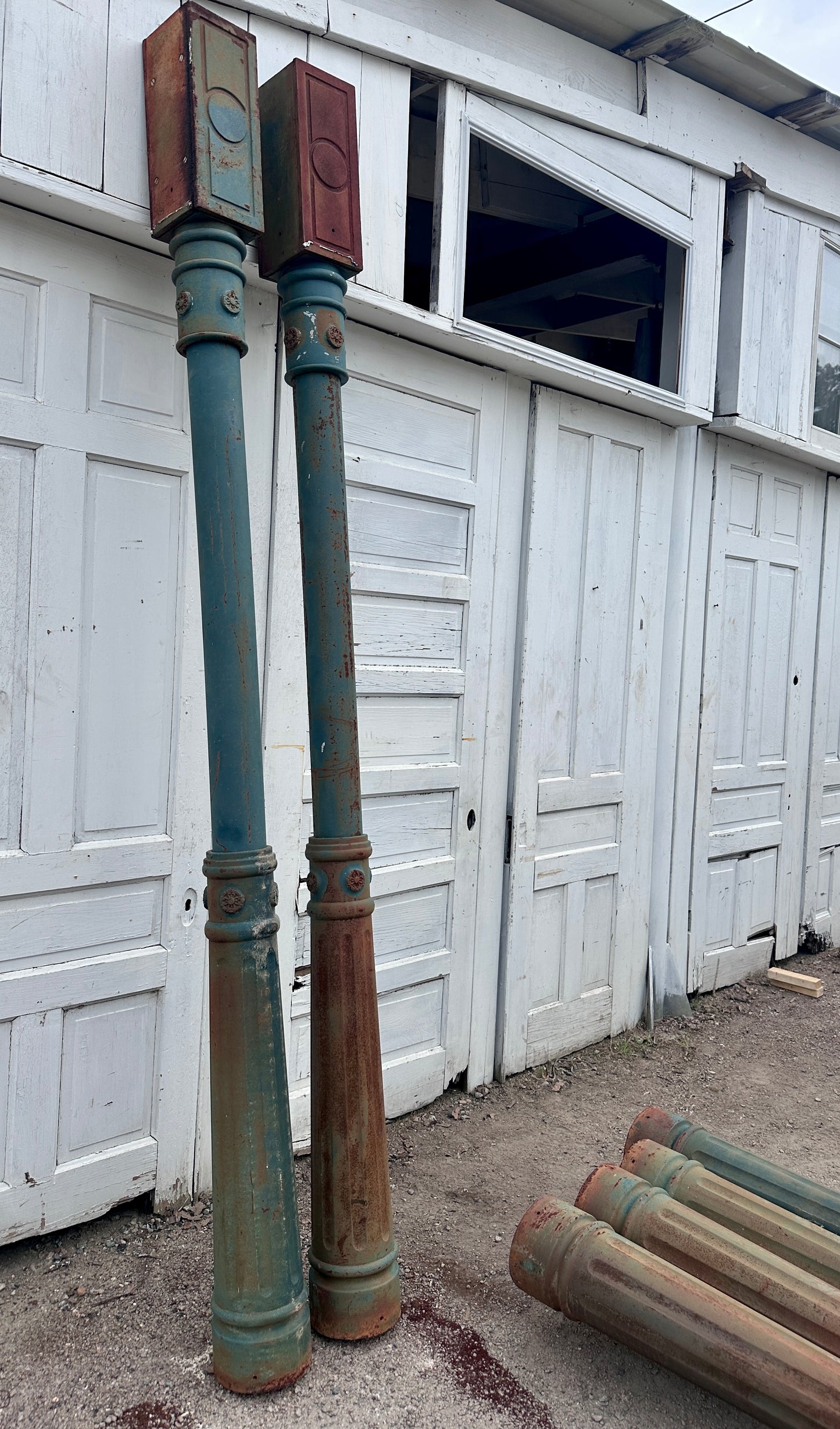 Vintage Cast Iron Pillars from Georgetown, DC - 8 Available - GA21054