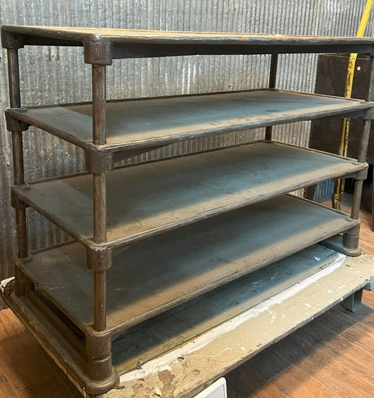 Industrial Salvage Cast Iron Airplane Parts Factory Shelving Unit GA10158