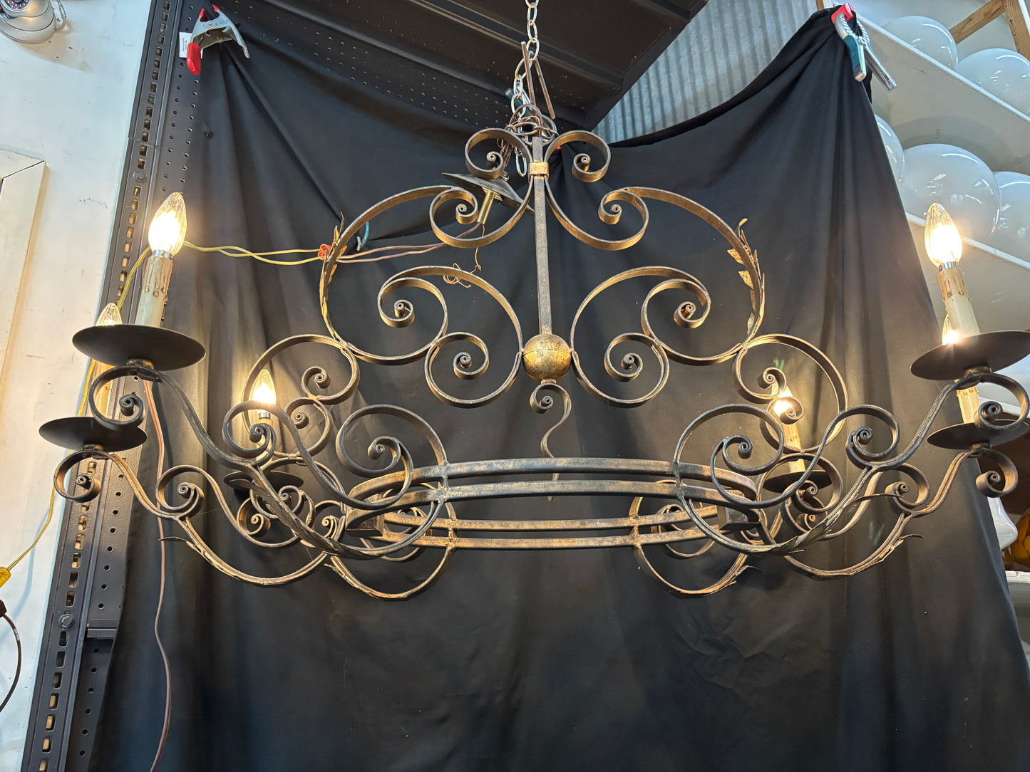 Antique Iron Dining Room Table 6-Light Chandelier GA21164