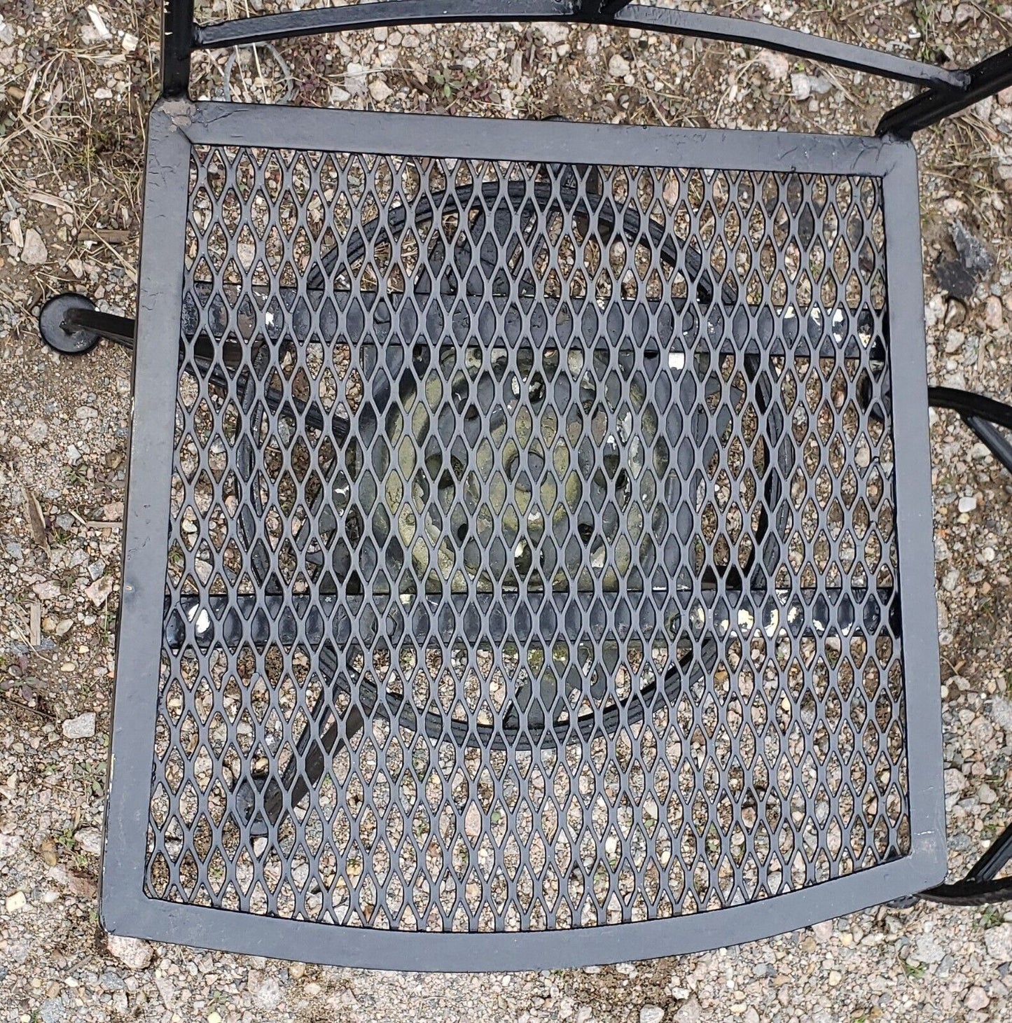 Ornate Wrought Iron Glass Top Umbrella Table & 4 Matching Swivel Chairs GA9778