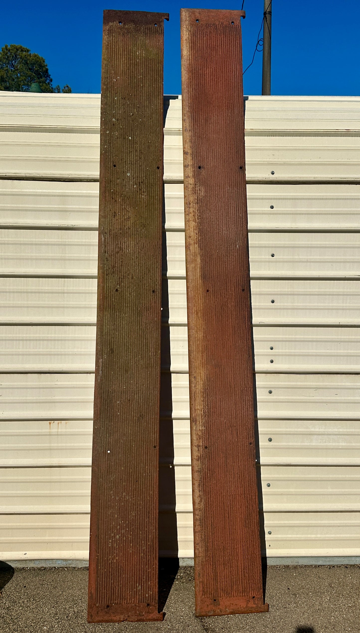 Pair of 9 Ft Long Cast Iron Stair Treads GA20836