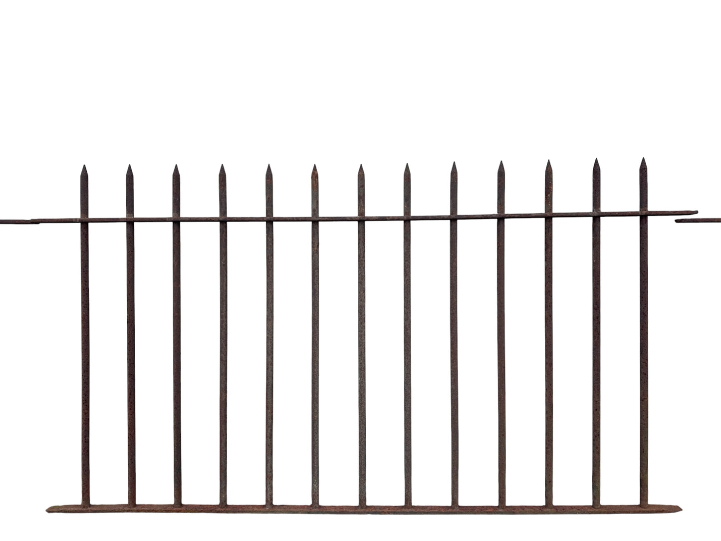 51 Ft of Antique Wrought Iron Spiked Fencing GA21060