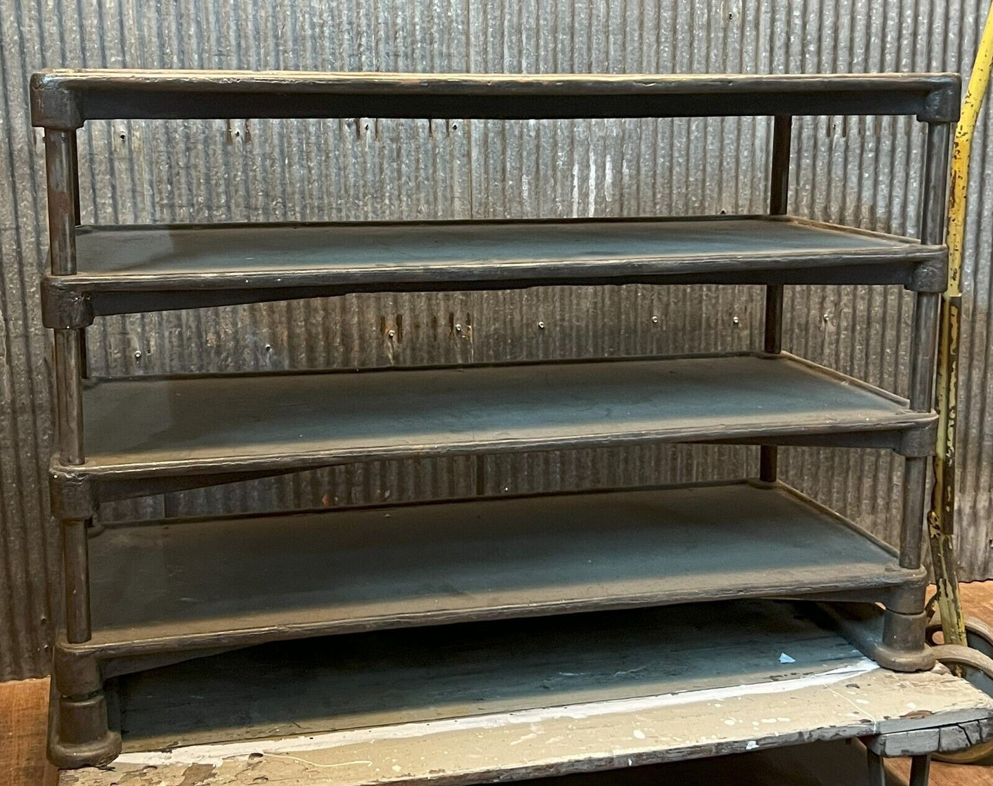 Industrial Salvage Cast Iron Airplane Parts Factory Shelving Unit GA10158