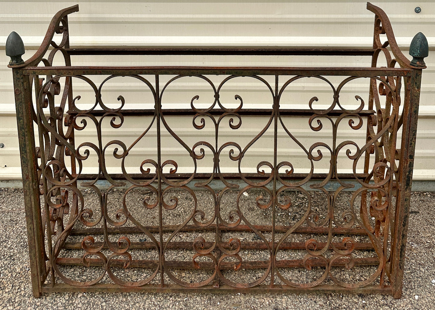 Antique Iron Three-Sided Balcony Railing Pair GA20525