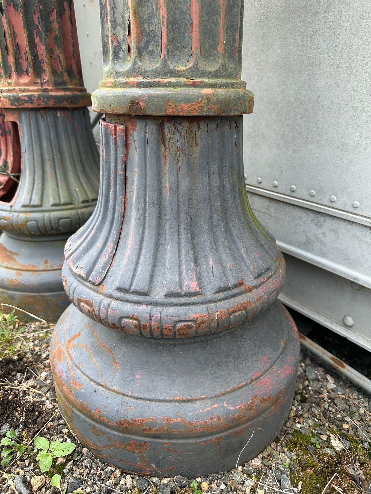 10 Ft Cast Iron Fluted Street Lamp Posts GA20290 - 3 Available!