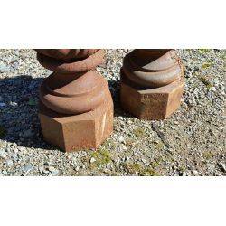 Set of 2 Cast Iron Ornate Newel Posts With Center Acanthus Leaves #GA85