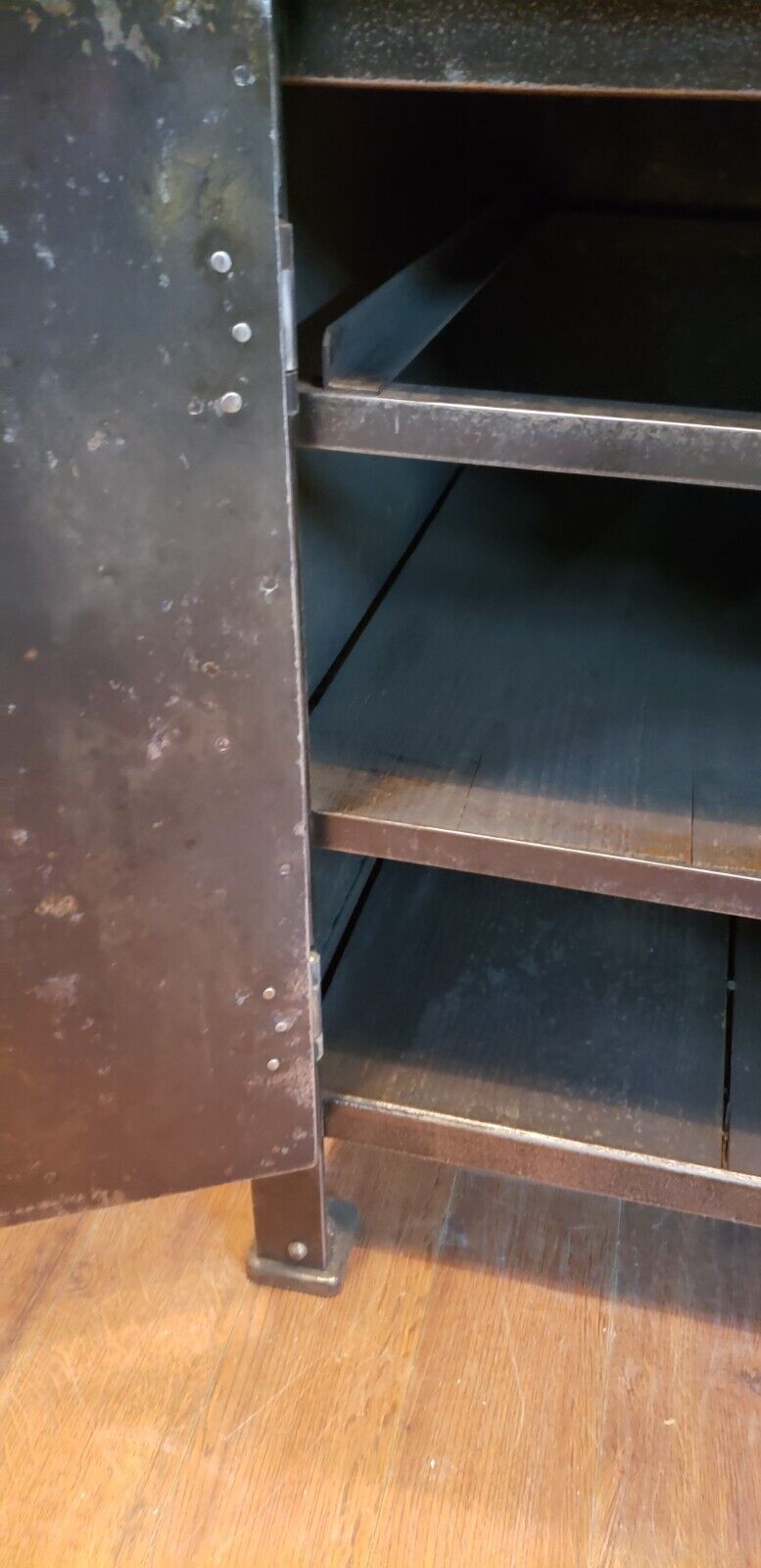 Late 1800's Pair of Shop Made Riveted Machinist Cabinets