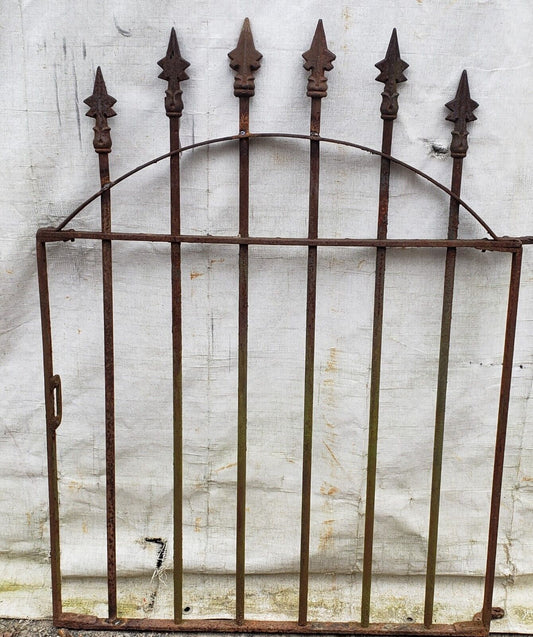 Arched Top Wrought Iron Gate with Arrow Point Finials 33" W x 44" T GA9530