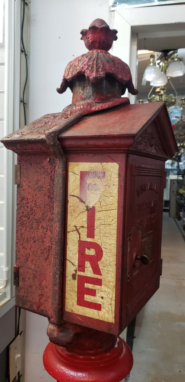 Restored 1800's Gamewell N.Y. Fire Alarm Telegraph Co. Station Box on Pole